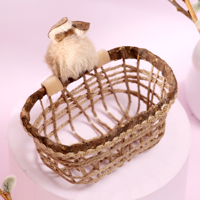 Декоративная пасхальная корзинка «Зайка», 7 × 14 × 13 см Декоративная пасхальная корзинка «Зайка», 7 × 14 × 13 см