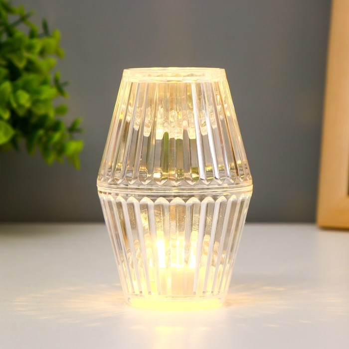 Ночник Ночник "Кристалл" LED от батареек 3хLR1130 прозрачный 6х6х10 см RISALUX