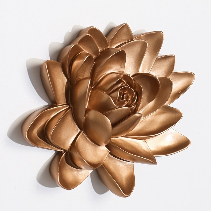 Декорация настенная панно, Декорация настенная панно, "Лотос" 15.5 x 18.5 см, золото