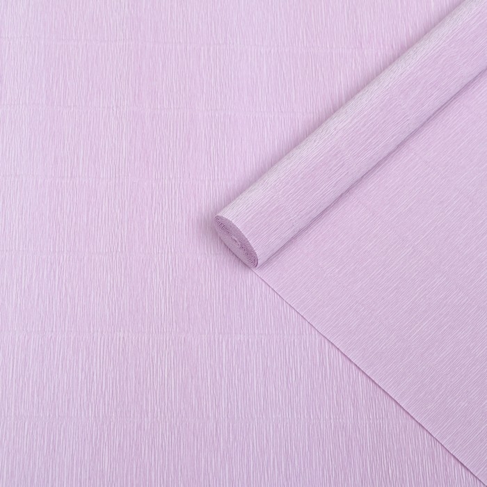 Бумага для упаковки и поделок, гофрированная, светлая, сиреневая, однотонная, двусторонняя, рулон 1 шт., 0,5 х 2,5 м Бумага для упаковки и поделок, гофрированная, светлая, сиреневая, однотонная, двусторонняя, рулон 1 шт., 0,5 х 2,5 м