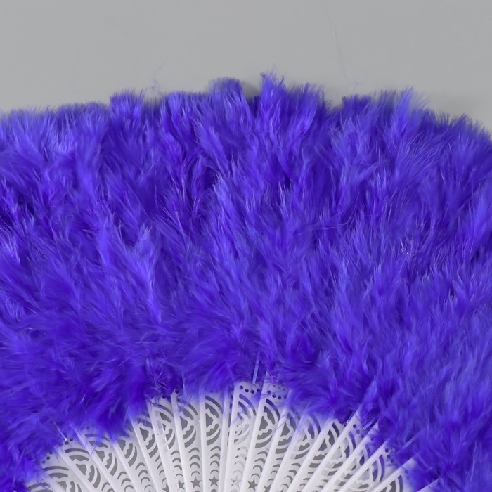 Веер пластик, перо  Веер пластик, перо "Ярко-синий" h=26 см 25 лопастей 3х50х26 см