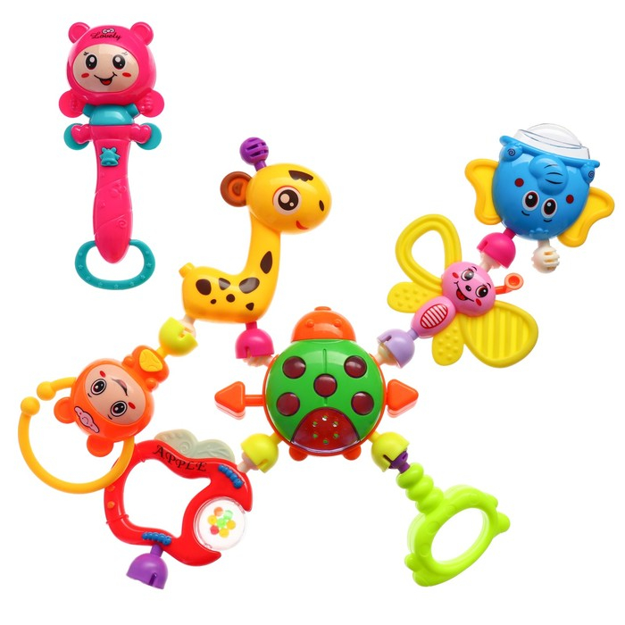 Набор погремушек «Собери меня», 8 шт., яркие цвета, Крошка Я Набор погремушек «Собери меня», 8 шт., яркие цвета, Крошка Я