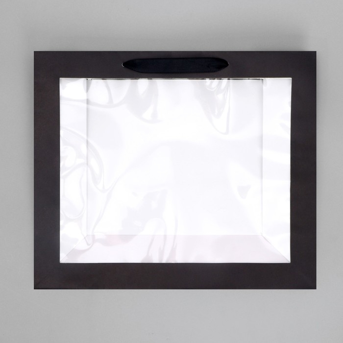 Пакет подарочный крафтовый с пластиковым окном, упаковка, «Burn to be wild», 31 х 26 х 11 см