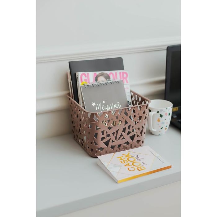 Корзина для хранения, 20,5×20,5×14,5 см, цвет МИКС Корзина для хранения, 20,5×20,5×14,5 см, цвет МИКС