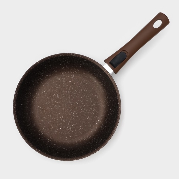 Набор кухонной посуды № 8 «Мраморная», крышка, антипригарное покрытие, цвет кофейный мрамор