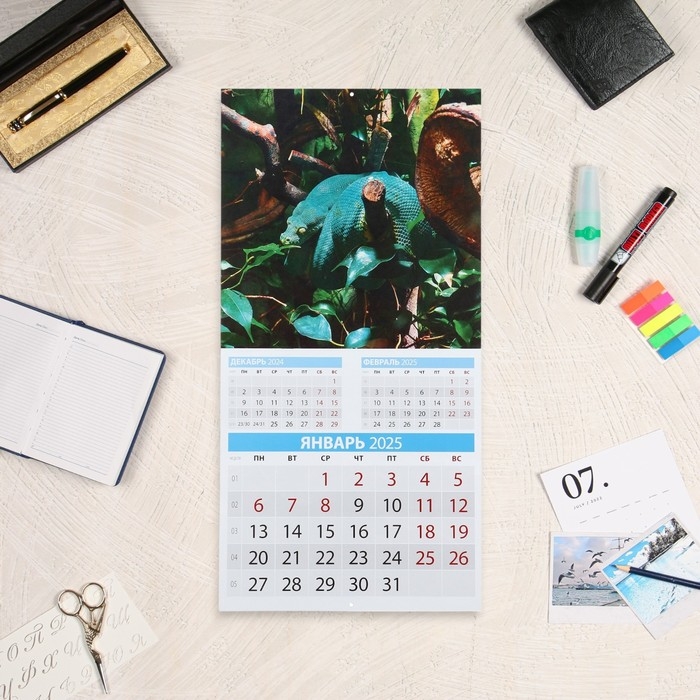 Календарь перекидной на скрепке Календарь перекидной на скрепке "Символ года - 1" 2025 год, 12 листов, 29х29 см