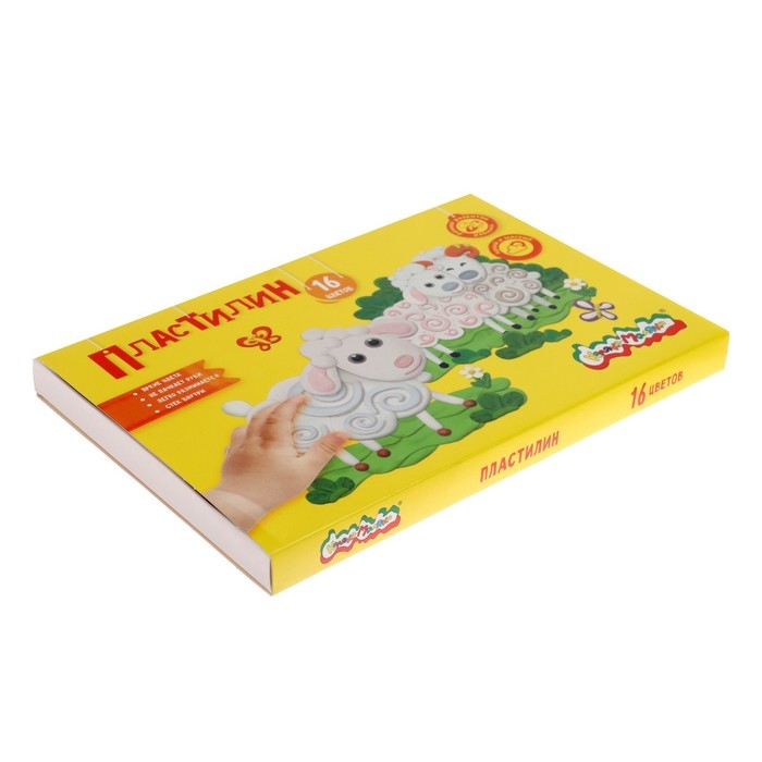 Пластилин 16 цветов 240 г Пластилин 16 цветов 240 г "Каляка-Маляка", со стеком