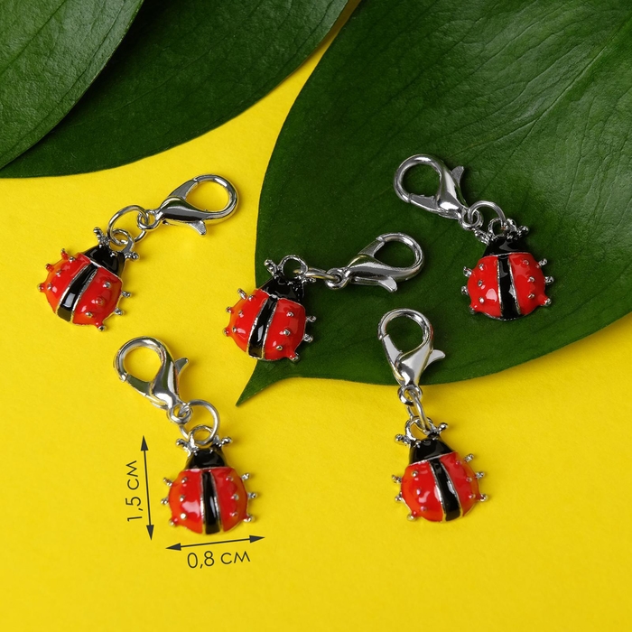 Шармик «Божья коровка», цвет красно-чёрный в серебре Шармик «Божья коровка», цвет красно-чёрный в серебре