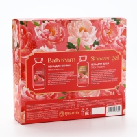 Подарочный набор косметики Peony raspberry, гель для душа и пена для ванны 2 х 295 мл, FLORAL & BEAUTY by URAL LAB