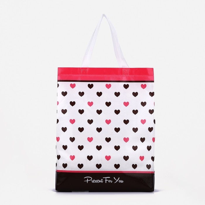 Сумка хозяйственная без застёжки, цвет белый/розовый Сумка хозяйственная без застёжки, цвет белый/розовый