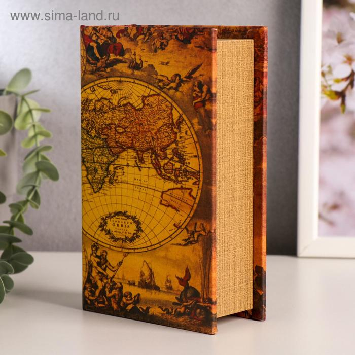 Сейф-книга дерево  Сейф-книга дерево "География" 17х11х5 см