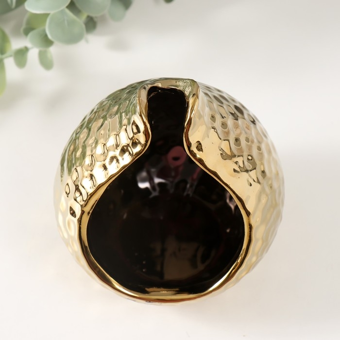 Подсвечник керамика на 1 свечу Подсвечник керамика на 1 свечу "Гранат" d=4,5 см золото 10х10х11,5 см