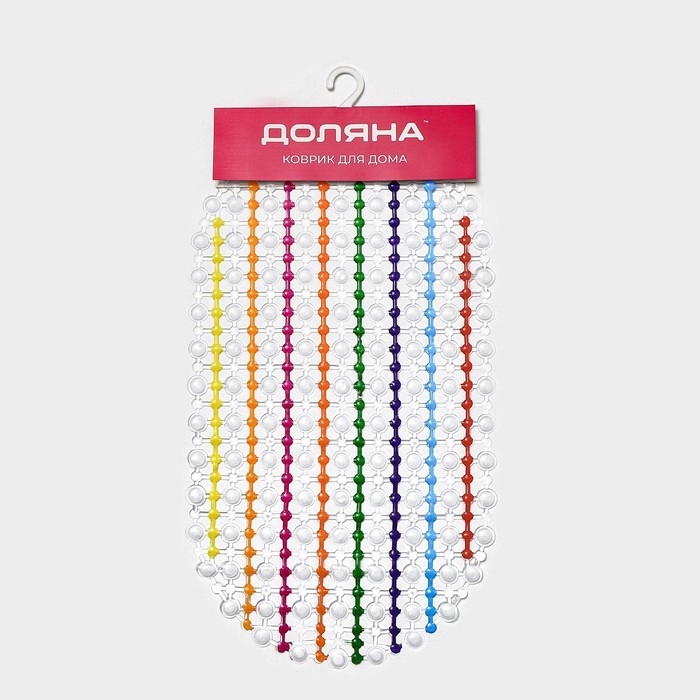 Коврик противоскользящий в ванну на присосках Доляна «Радуга», 35×65 см Коврик противоскользящий в ванну на присосках Доляна «Радуга», 35×65 см