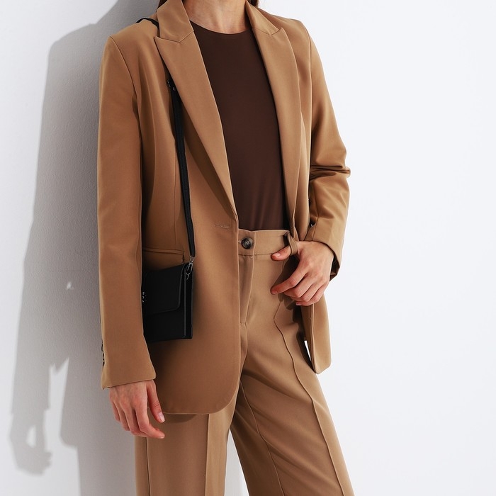 Сумка-клатч на магните, длинный ремень, цвет чёрный Сумка-клатч на магните, длинный ремень, цвет чёрный