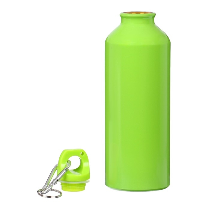 Бутылка для воды, 500 мл,  корпус из алюминия, пластик, зеленая Бутылка для воды, 500 мл,  корпус из алюминия, пластик, зеленая