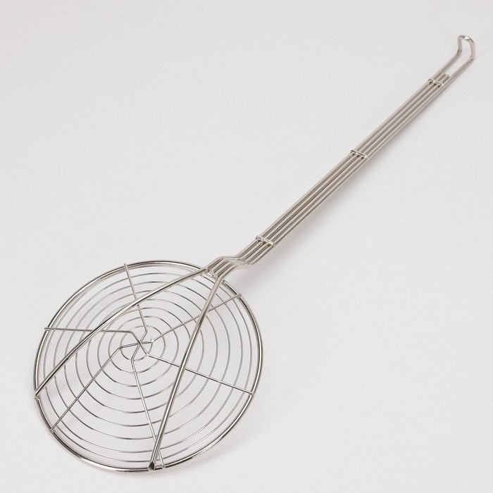 Шумовка для фритюра из нержавеющей стали, 61,5×17,5 см, толщина 3 мм, 201 марка стали Шумовка для фритюра из нержавеющей стали, 61,5×17,5 см, толщина 3 мм, 201 марка стали