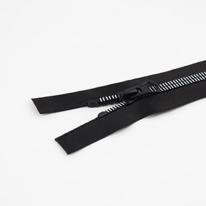 Молния «Трактор», №8, разъёмная, замок автомат, 80 см, цвет чёрный/белый, цена за 1 штуку Молния «Трактор», №8, разъёмная, замок автомат, 80 см, цвет чёрный/белый, цена за 1 штуку