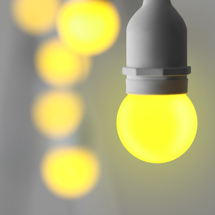 Лампа светодиодная Luazon Lighting, G45, Е27, 1.5 Вт, для белт-лайта, желтая, наб 20 шт Лампа светодиодная Luazon Lighting, G45, Е27, 1.5 Вт, для белт-лайта, желтая, наб 20 шт