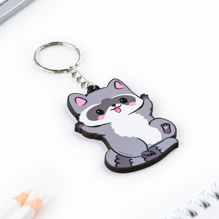 Брелок для ключей деревянный «Енот», 4,4 х 6,4 см Брелок для ключей деревянный «Енот», 4,4 х 6,4 см