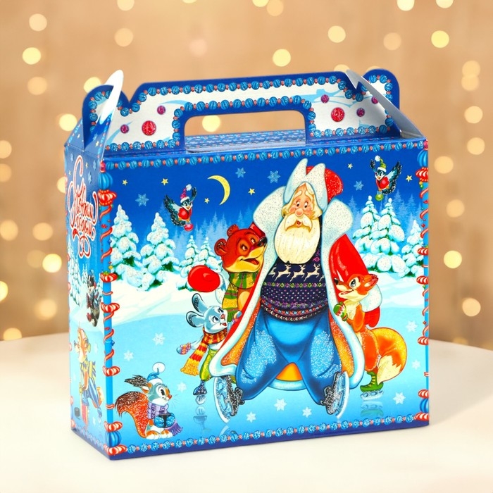 Новый год. Подарочная коробка новогодняя Чемоданчик малый Новый год. Подарочная коробка новогодняя Чемоданчик малый "Зимние забавы" 17,3 х 6,5 х 15 см.