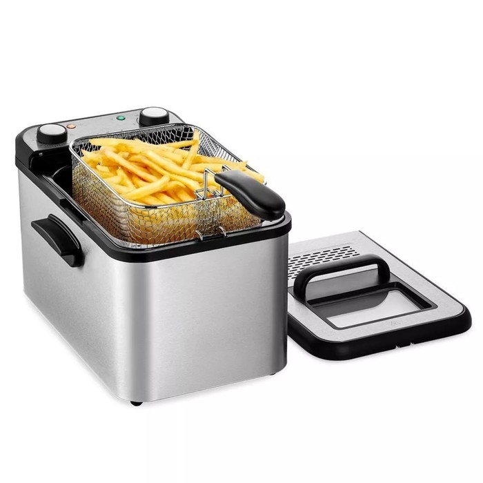 Фритюрница Kitfort КТ-4084, 3270 Вт, чаша 7.6 л, корзина 2.4 л, серебристо-чёрная Фритюрница Kitfort КТ-4084, 3270 Вт, чаша 7.6 л, корзина 2.4 л, серебристо-чёрная