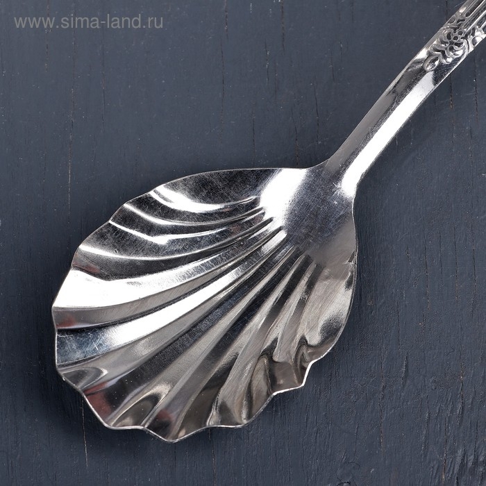 Ложка гарнирная из нержавеющей стали «Королевство», 30 мл, h=23 см, цвет серебряный Ложка гарнирная из нержавеющей стали «Королевство», 30 мл, h=23 см, цвет серебряный