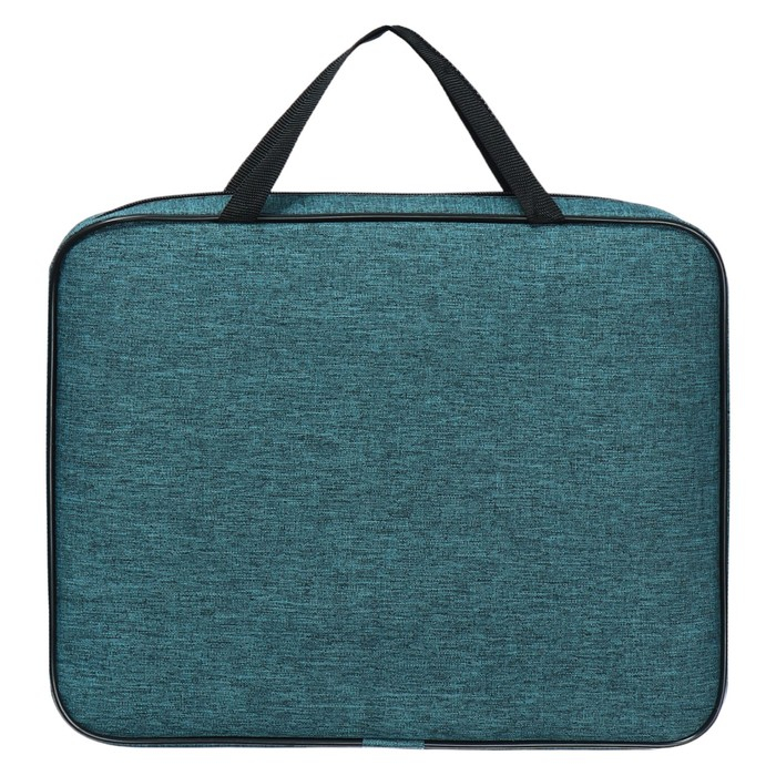 Папка с ручками А4, 350 х 270 х 60 мм, текстильная, Офис Премиум ПДМ-111 Папка с ручками А4, 350 х 270 х 60 мм, текстильная, Офис Премиум ПДМ-111 "Аквамарин"