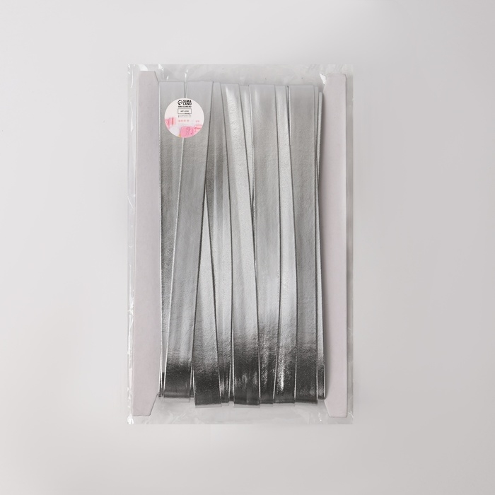 Косая бейка, кожаная, 15 мм × 10 ± 1 м, цвет серебряный Косая бейка, кожаная, 15 мм × 10 ± 1 м, цвет серебряный