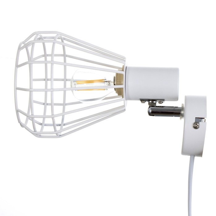 Бра с переключателем на проводе Бра с переключателем на проводе "Хлоя" Е14 40Вт белый 19х10х18см