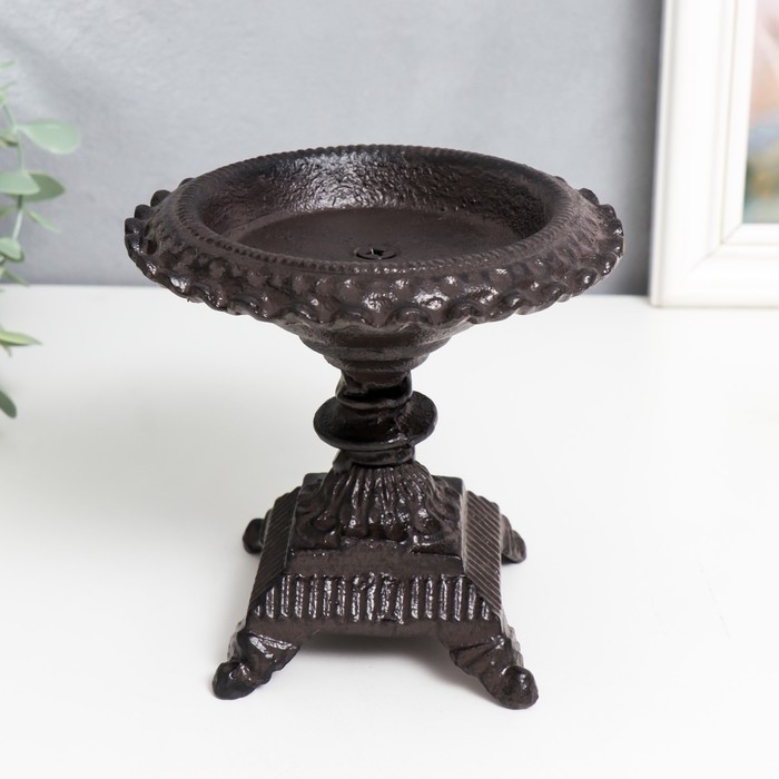 Подсвечник чугун на 1 свечу  Подсвечник чугун на 1 свечу "Графство" 13х13х13 см