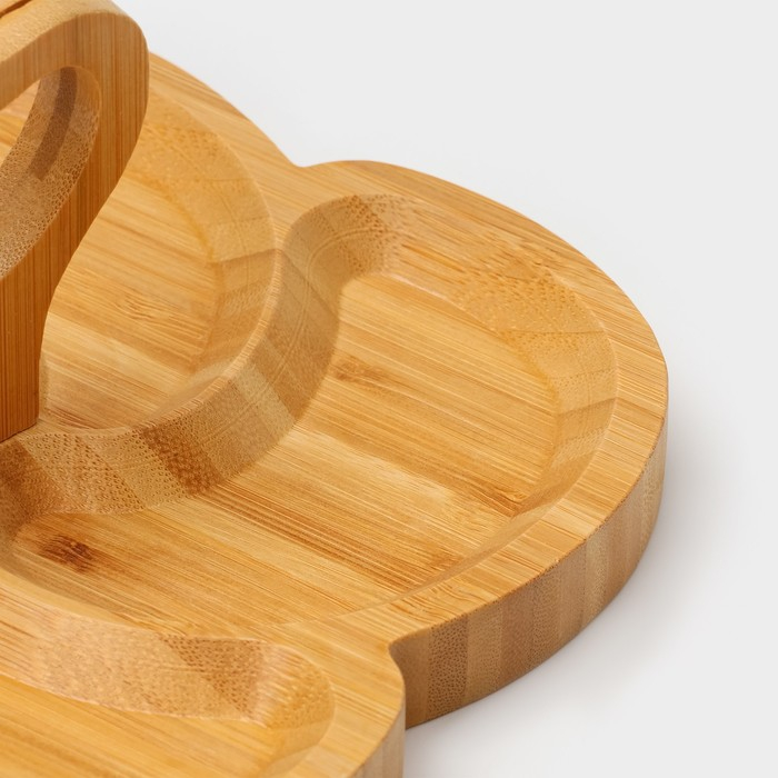 Менажница Доляна «Вертиго», 19,5×19,5 см, бамбук Менажница Доляна «Вертиго», 19,5×19,5 см, бамбук