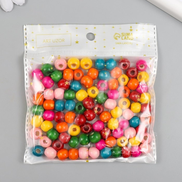 Бусины для творчества дерево Бусины для творчества дерево "Разноцветные" набор 30 гр 1х1 см