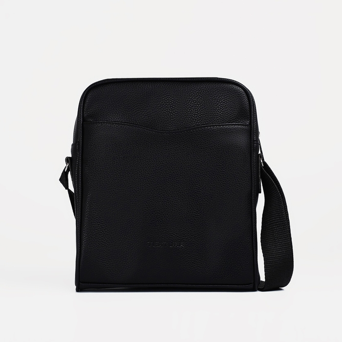 Сумка мужская через плечо TEXTURA, искусственная кожа, цвет чёрный Сумка мужская через плечо TEXTURA, искусственная кожа, цвет чёрный
