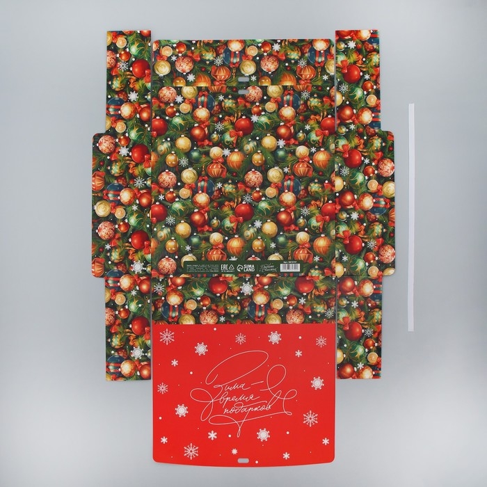 Коробка подарочная новогодняя складная «Новогодние игрушки», 31 х 24.5 х 8 см, Новый год Коробка подарочная новогодняя складная «Новогодние игрушки», 31 х 24.5 х 8 см, Новый год