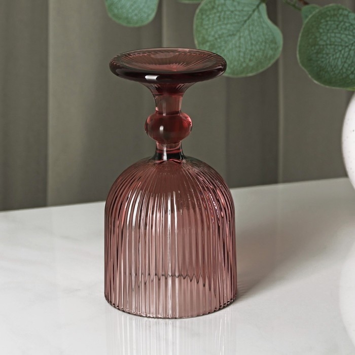 Бокал для вина стеклянный Magistro «Грани», 250 мл, 8×14,5 см, цвет сиреневый Бокал для вина стеклянный Magistro «Грани», 250 мл, 8×14,5 см, цвет сиреневый