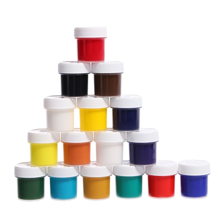 Гуашь художественная набор 16 цветов х 20 мл, Гамма Гуашь художественная набор 16 цветов х 20 мл, Гамма "Старый Мастер"