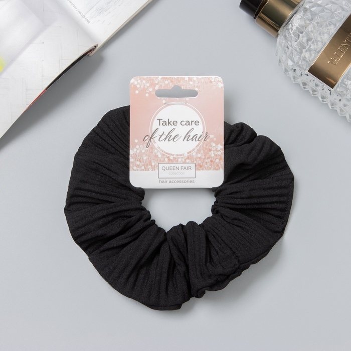 Резинка для волос Резинка для волос "Орбита" жатка классика, 12 см, чёрный