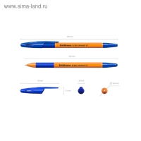 Набор ручек шариковых 3 штуки ErichKrause R-301 Orange Stick & Grip, узел 0.7 мм, чернила синие, резиновый упор, длина линии письма 1000 метров, европодвес