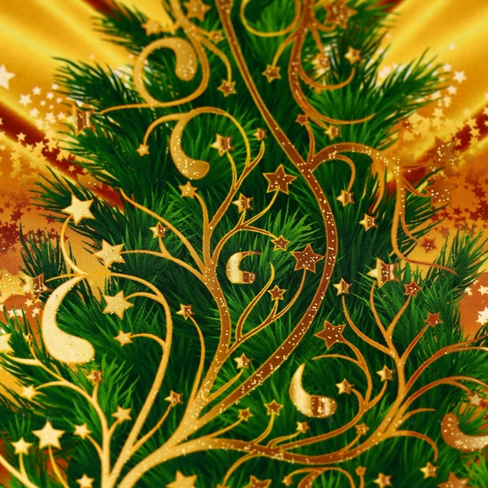 Подарочная коробка Подарочная коробка "Праздничный шелк взеленом" новогодняя Чемоданчик средний 20 x 12 x 19 см 1065302