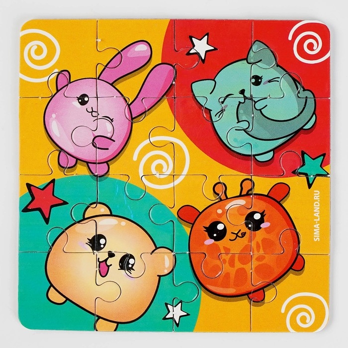 Антистресс сквиш мялка с пазлом «Зверята» Антистресс сквиш мялка с пазлом «Зверята»