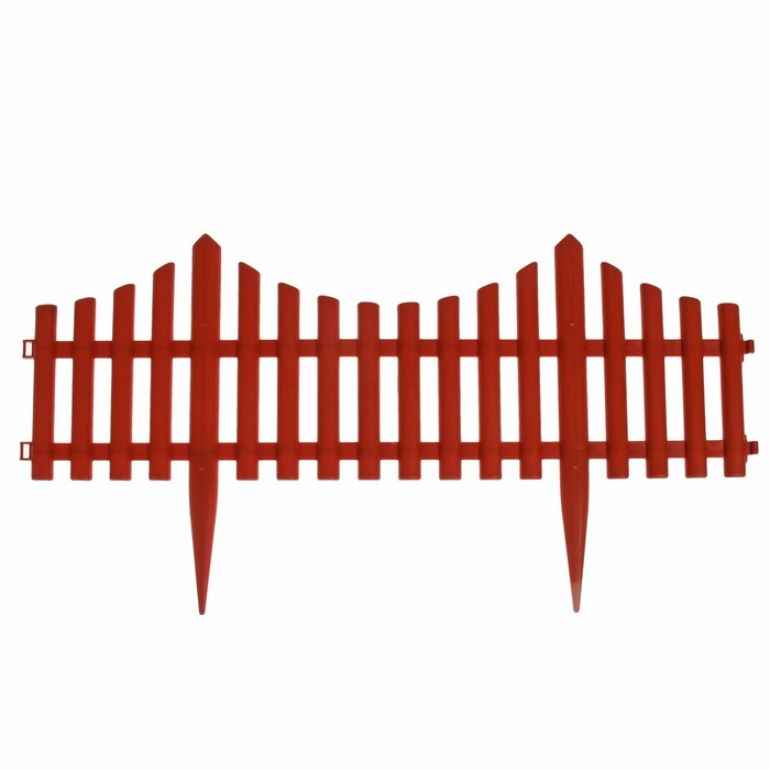 Ограждение декоративное, 30 × 300 см, 5 секций, пластик, терракотовое, Greengo
