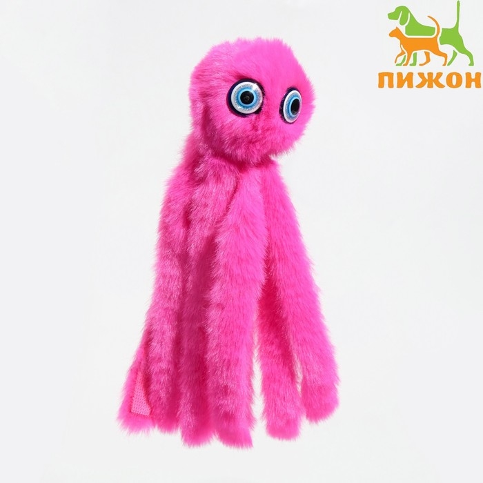 Игрушка для кошек  Игрушка для кошек "Осьминожек" из искусственного меха , до 19 см, фуксия