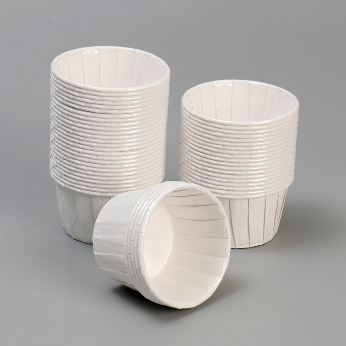 Тарталетка для кексов, в наборе 50 шт., цвет белый Тарталетка для кексов, в наборе 50 шт., цвет белый