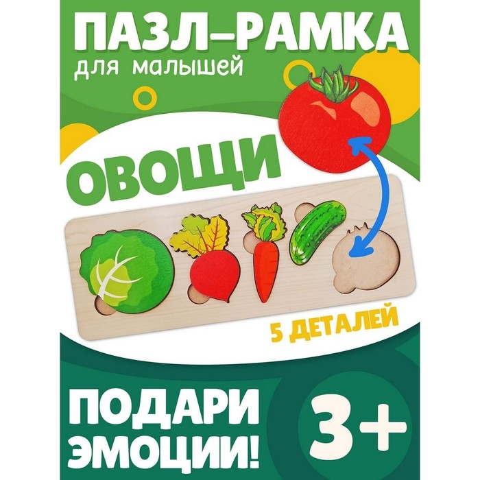 Рамка-вкладыш «Овощи», 5 элементов Рамка-вкладыш «Овощи», 5 элементов