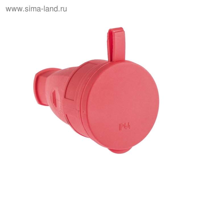 Розетка переносная 16-005, 16 А, 250 В, IP44, с з/к, с заглушкой, каучук, красная Розетка переносная 16-005, 16 А, 250 В, IP44, с з/к, с заглушкой, каучук, красная