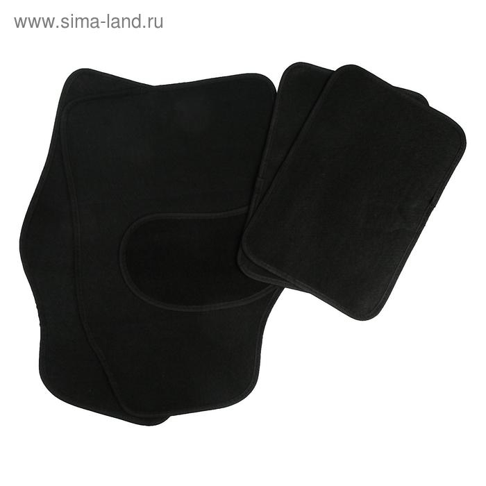 Коврики автомобильные TORSO, ворс, 62×42 см, 43×30 см, черный, набор 4 шт Коврики автомобильные TORSO, ворс, 62×42 см, 43×30 см, черный, набор 4 шт
