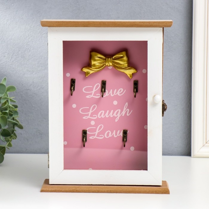 Ключница дерево 6 крючков Ключница дерево 6 крючков "Золотой бант" 25,5х19х6 см