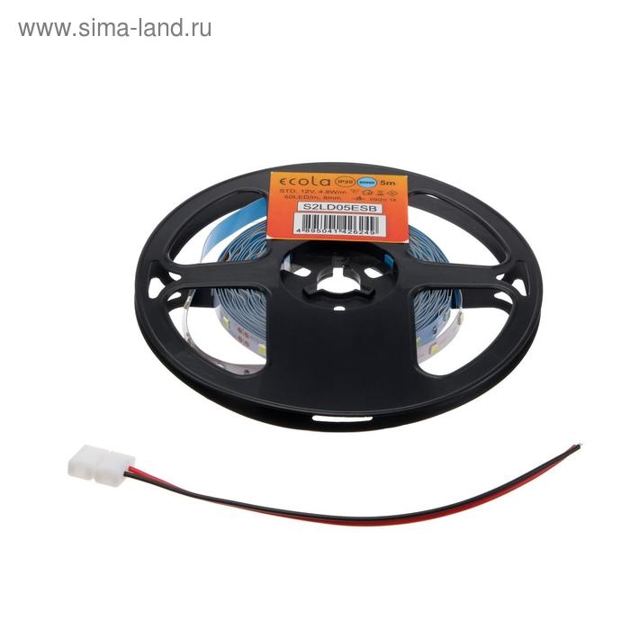 Светодиодная лента Ecola STD 5 м, IP20, SMD3528, 60 LED/м, 4.8 Вт/м, 12 В, 6000К Светодиодная лента Ecola STD 5 м, IP20, SMD3528, 60 LED/м, 4.8 Вт/м, 12 В, 6000К