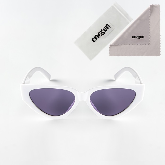 Очки солнцезащитные Очки солнцезащитные "OneSun", uv 400, дужка 14 см, ширина 15 см, линза 4.2 х 6.5 см, белые