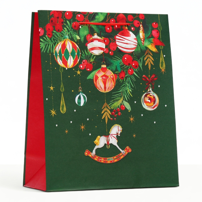 Новый год. Пакет подарочный Новый год. Пакет подарочный "Лошадка", 26 х 32 х 12 см.